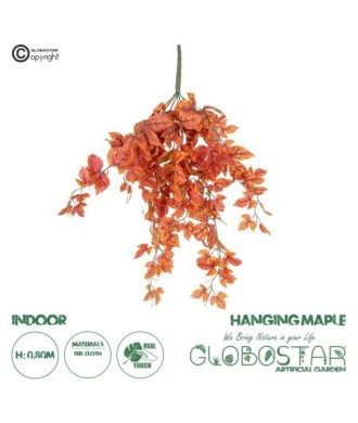 GloboStar® Artificial Garden MAPLE HANGING BRANCH 20243 Τεχνητό Διακοσμητικό Κρεμαστό Φυτό Σφένδαμος Υ80cm